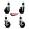 Service Caster 4'' Soft Rubber Wheel Swivel 1-7/8'' Expanding Stem Caster Set 2 Brakes, 4PK SCC-EX20S414-SRS-2-TLB-2-178 - alternate 4
